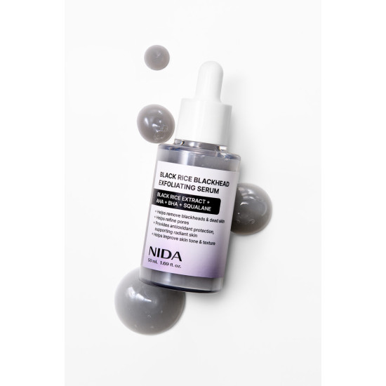 NIDA Black Rice melno punktu attīrošs pīlinga serums, 50ml